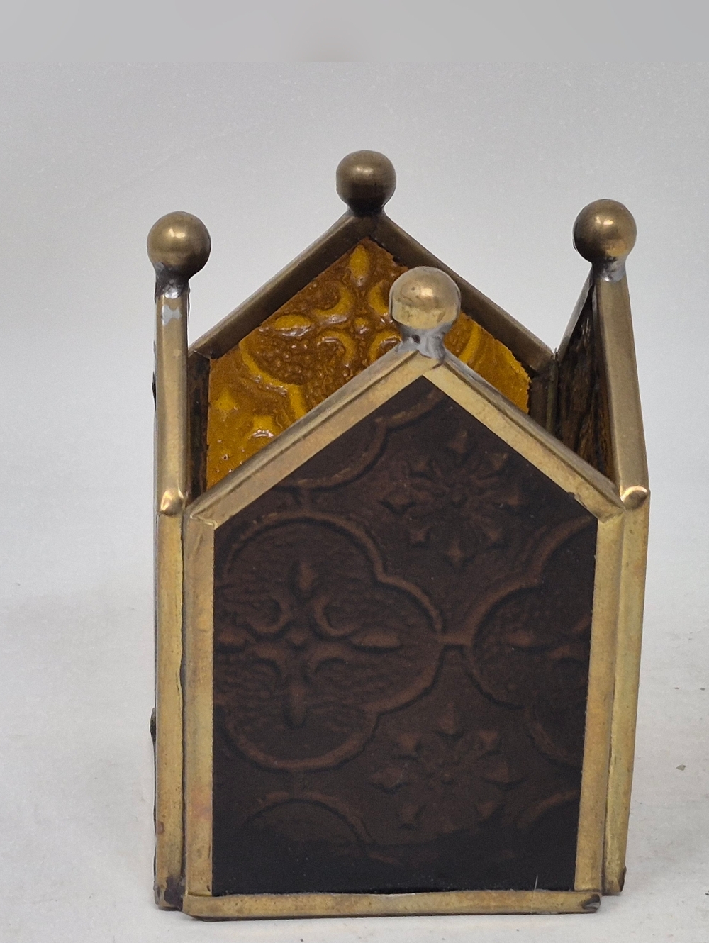 Moraccan Style Glass And Metal Tea Light Holder